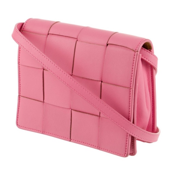 Bottega Veneta Handbags - Bottega Veneta Cassette Pink Leather Crossbody Bag